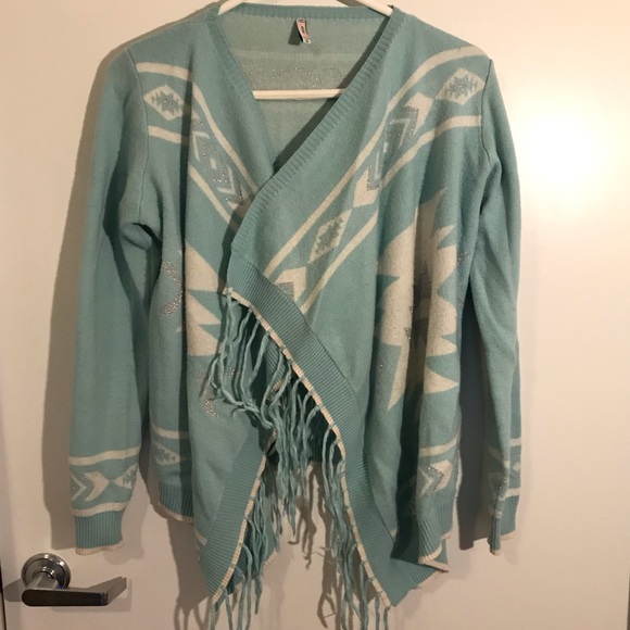 FB Sister Sweaters - SALE!! Blue Sweater with Tassels